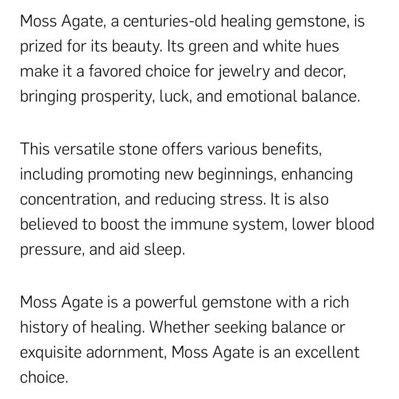 New:Soul Embellishments 2pcNatural Healing Gemstones Moss/Tree Agate Jewelry Set - Picture 8 of 16